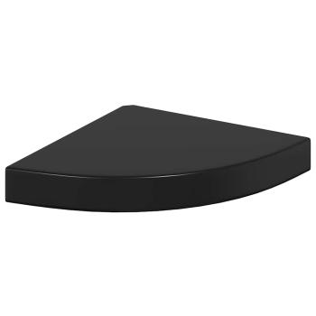 Eck-Schweberegal Hochglanz-Schwarz 25x25x3,8 cm MDF