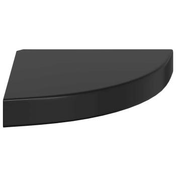 Eck-Schweberegal Hochglanz-Schwarz 25x25x3,8 cm MDF