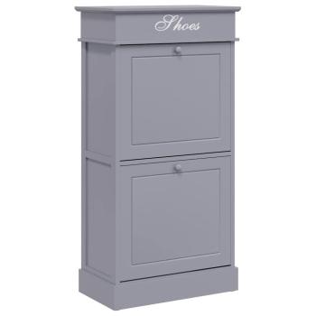 Schuhschrank Grau 50 x 28 x 98 cm Paulownia Holz