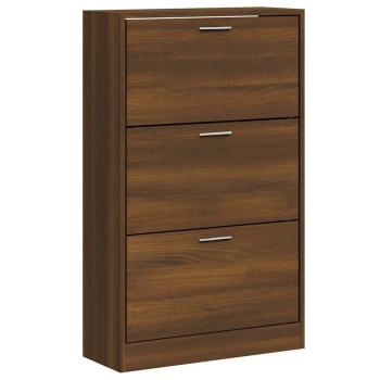 Schuhschrank Braun Eichen-Optik 63x24x103 cm Holzwerkstoff