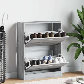ARDEBO.de - Schuhschrank Grau Sonoma 63x24x81 cm Holzwerkstoff