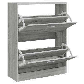 Schuhschrank Grau Sonoma 63x24x81 cm Holzwerkstoff
