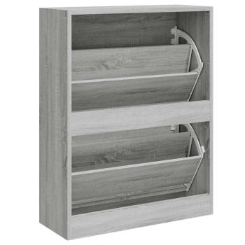 Schuhschrank Grau Sonoma 63x24x81 cm Holzwerkstoff