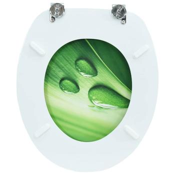Toilettensitz mit Deckel MDF Gr?n Wassertropfen-Design