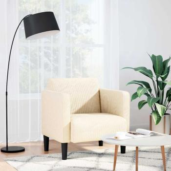 ARDEBO.de - Sessel mit Armlehnen Creme 54 cm Cordstoff