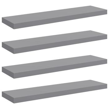Schwebende Wandregale 4 Stk. Grau 90x23,5x3,8cm MDF
