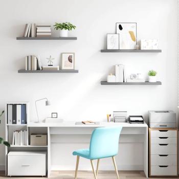 Schwebende Wandregale 4 Stk. Grau 90x23,5x3,8cm MDF