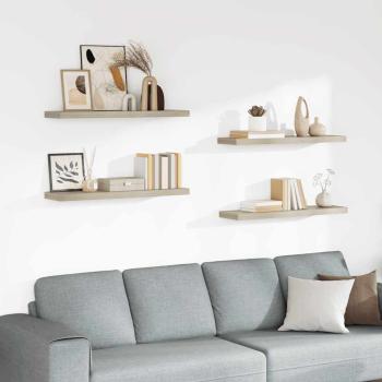ARDEBO.de - Schwebende Wandregale 4 Stk. Eichefarben 90x23,5x3,8 cm MDF