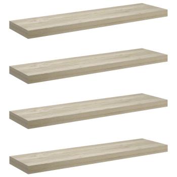 Schwebende Wandregale 4 Stk. Eichefarben 90x23,5x3,8 cm MDF