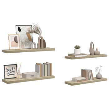 Schwebende Wandregale 4 Stk. Eichefarben 90x23,5x3,8 cm MDF