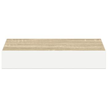 Schweberegal Eichen-Optik und Weiß 23x23,5x3,8 cm MDF