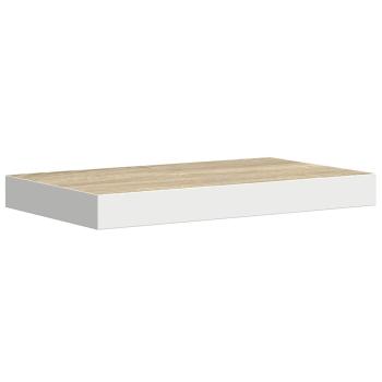 Schweberegale 2 Stk. Eichen-Optik und Weiß 40x23,5x3,8 cm MDF