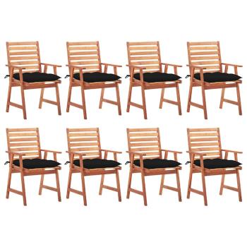 ARDEBO.de - Garten-Essstühle 8 Stk. mit Kissen Massivholz Akazie