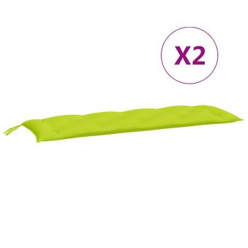 Gartenbank-Auflagen 2 Stk. Knallgrün 150x50x7 cm Oxford-Gewebe