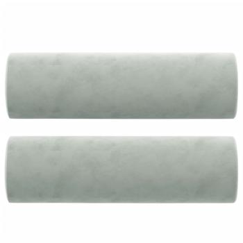 2-Sitzer-Sofa mit Zierkissen Hellgrau 120 cm Samt