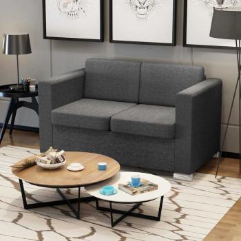 ARDEBO.de - Sofa 2-Sitzer Stoff Dunkelgrau