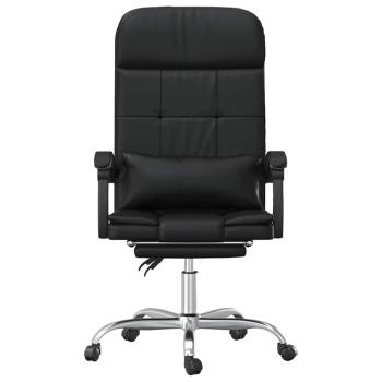 Massage-Bürostuhl mit Liegefunktion Schwarz Kunstleder
