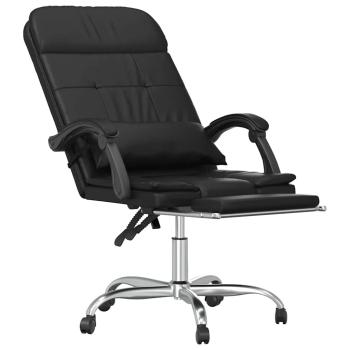 Massage-Bürostuhl mit Liegefunktion Schwarz Kunstleder