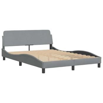 Bettgestell Dover Hellgrau 135x190 cm Stoff