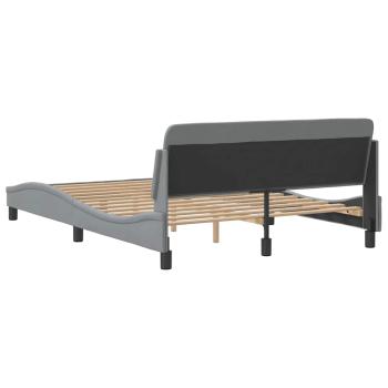 Bettgestell Dover Hellgrau 135x190 cm Stoff