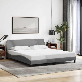 ARDEBO.de - Bettgestell Dover Hellgrau 180x200 cm Stoff