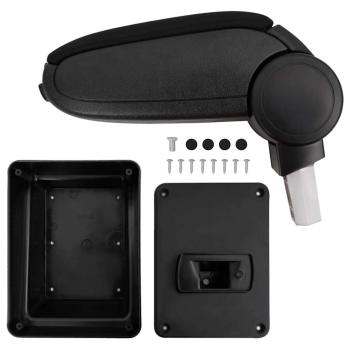 ARDEBO.de - Auto-Armlehne für SKODA OCTAVIA (ab 2014) Schwarz 17x40x(31?49) cm ABS