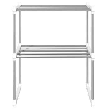 Mikrowellenregal Wei? 51x27x63 cm Aluminium