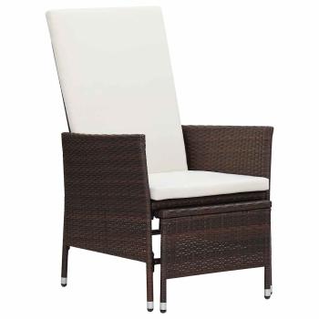 ARDEBO.de - Garten-Liegestuhl mit Auflagen Poly Rattan Braun