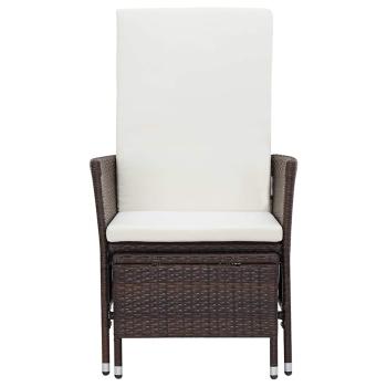 Garten-Liegestuhl mit Auflagen Poly Rattan Braun