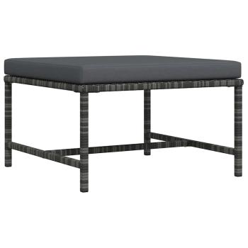 ARDEBO.de - Modular-Fußhocker mit Kissen Grau Poly Rattan