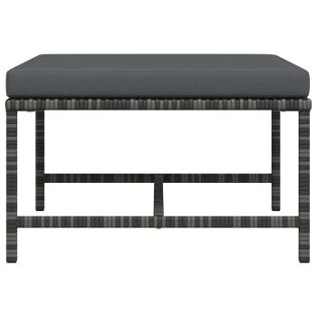 Modular-Fußhocker mit Kissen Grau Poly Rattan