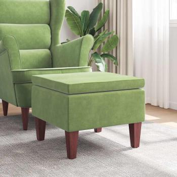 ARDEBO.de - Hocker mit Holzbeinen Hellgr?n Samt