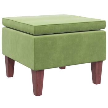 Hocker mit Holzbeinen Hellgr?n Samt