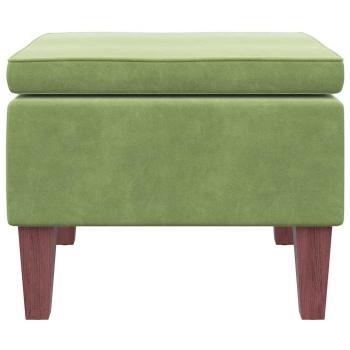 Hocker mit Holzbeinen Hellgr?n Samt