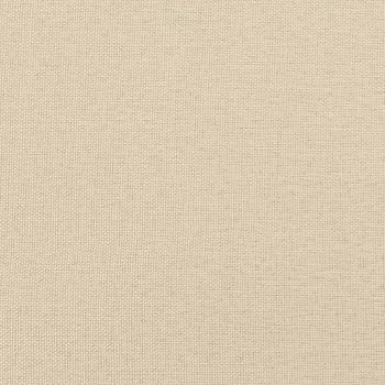 Hocker mit Holzbeinen Creme Stoff