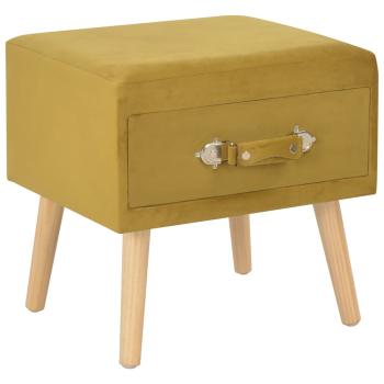 Nachttisch Senfgelb 40x35x40 Samt