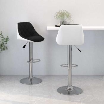 ARDEBO.de - Barhocker 2 Stk. Schwarz und Wei? Kunstleder