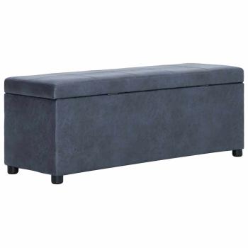 ARDEBO.de - Bank mit Staufach 116 cm Grau Wildleder-Optik