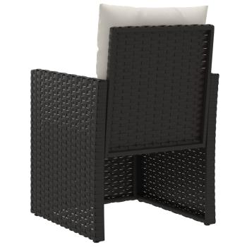Gartensessel mit Kissen Schwarz Poly Rattan