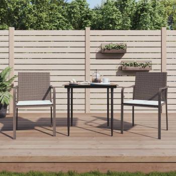 ARDEBO.de - Gartenst?hle mit Kissen 2 Stk. Braun 56x59x84 cm Poly Rattan