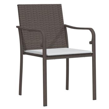 Gartenst?hle mit Kissen 2 Stk. Braun 56x59x84 cm Poly Rattan
