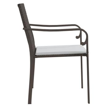 Gartenst?hle mit Kissen 2 Stk. Braun 56x59x84 cm Poly Rattan