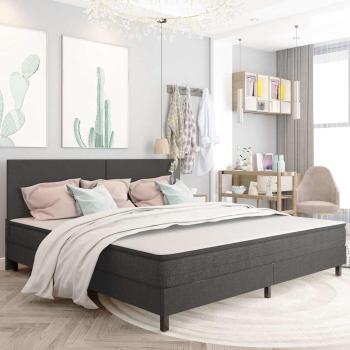 ARDEBO.de - Boxspring-Bettgestell Grau Stoff 200x200 cm