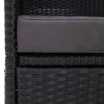 Outdoor-Sofabett mit Dach Poly-Rattan Schwarz