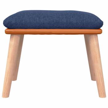 Fu?hocker Blau 45x29,5x35 cm Stoff und Kunstleder