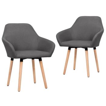 ARDEBO.de - Esszimmerstühle 2 Stk. Dunkelgrau Stoff