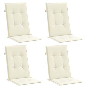 Gartenstuhlauflagen für Hochlehner 4Stk. Creme 120x50x2cm Stoff