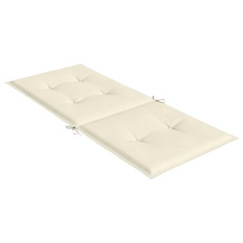 Gartenstuhlauflagen für Hochlehner 4Stk. Creme 120x50x2cm Stoff
