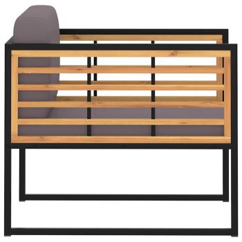 Gartenst?hle mit Auflagen 2 Stk. Massivholz Akazie Dunkelgrau