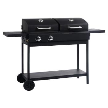 ARDEBO.de - Gas- und Holzkohle-Grill mit 2 Brennern